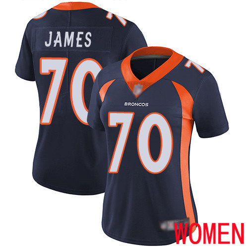 Women Denver Broncos #70 Ja Wuan James Navy Blue Alternate Vapor Untouchable Limited Player Football NFL Jersey->women nfl jersey->Women Jersey
